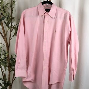 Polo by Ralph Lauren Men's Pink Button-Down Dress Shirt (M1)